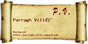 Parragh Villő névjegykártya